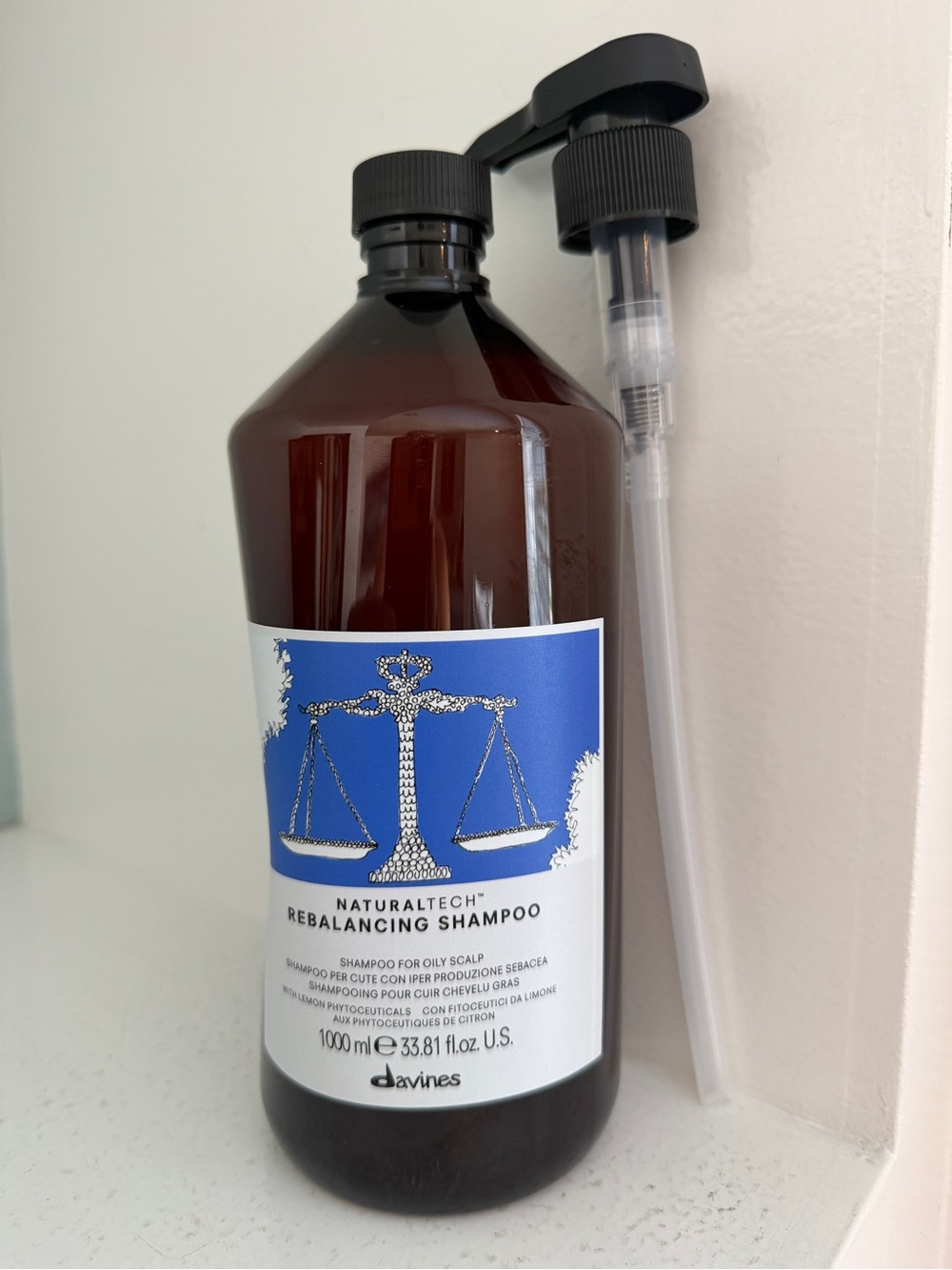 Davines NATURALTECH REBALANCING Shampoo 1000 ML with Pump - NEW